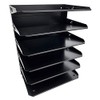 Huron Desktop Horizontal 6-Slot File Organizer, Black Steel