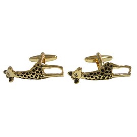 Kiola Designs Gold and Black Toned Giraffe Cufflinks