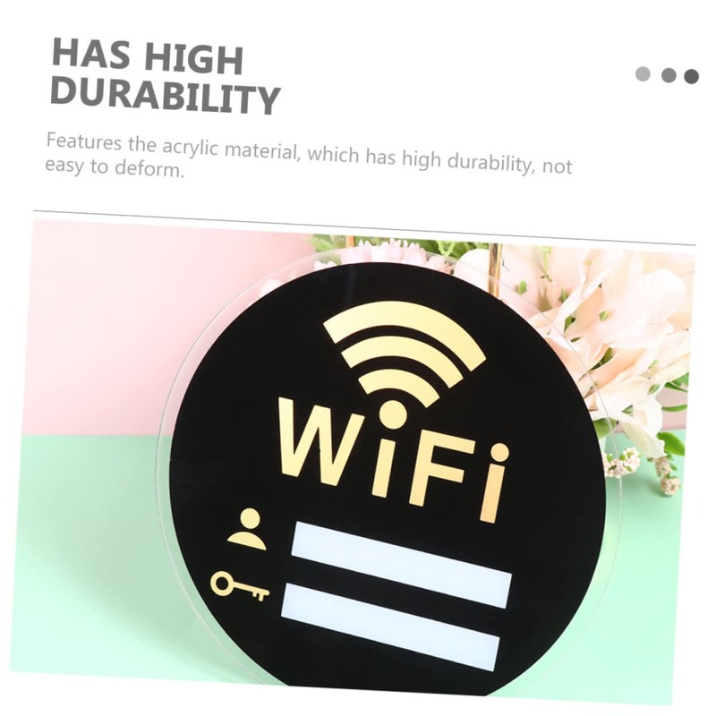 LALAFINA WiFi Sign Emblems Office Decor Black Trim Large WiFi