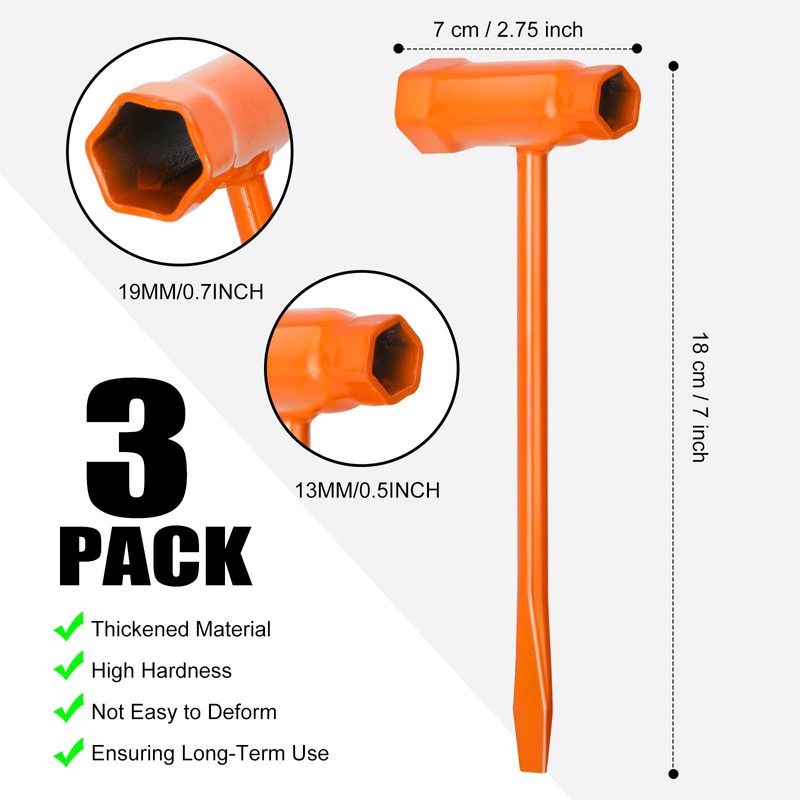 Ashmacdo 3 Pcs Chainsaw Wrench 13 by 19 mm Scrench