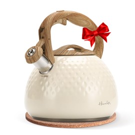 harriet Tea Kettle, Tea Pot for Stovetop, 2.5QT Whistling Kettle with 5-Layers bottom, Food Grade Stainless Steel Kettles with Hot-Resistant Handle Gas Electric Applicable