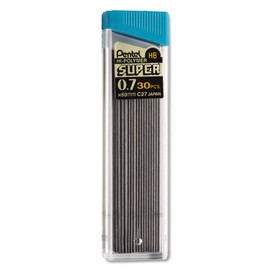 Pentel C27HB Super Hi-Polymer Lead Refills, 0.7mm, HB, Black, 30 Pieces/Tube