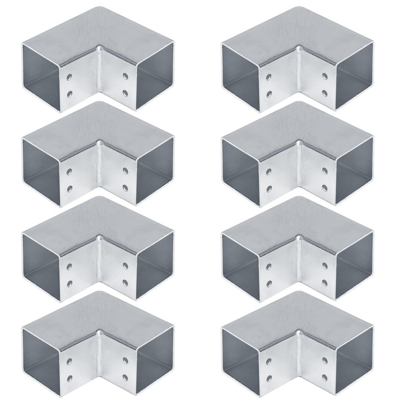 YIDU69Q 8 Pcs 2" Square Tube Fittings-2 Way Connector, L