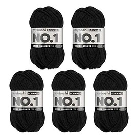 myboshi No.1 Wool for Crochet and Knitting, Quick Knitting Yarn, Durable Hat Wool, Knitting Wool, Crochet Wool, Mulesing-Free, 50 g, LL 55 m Black (Black) 5 Balls