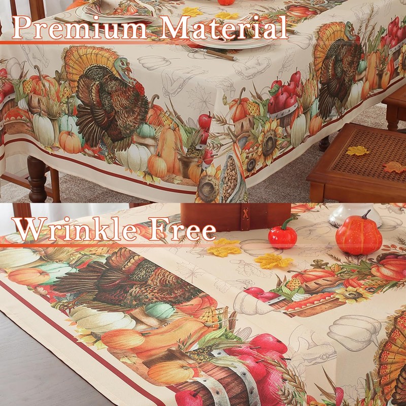 Larponder - Mantel de otoño de 60 x 102 pulgadas,