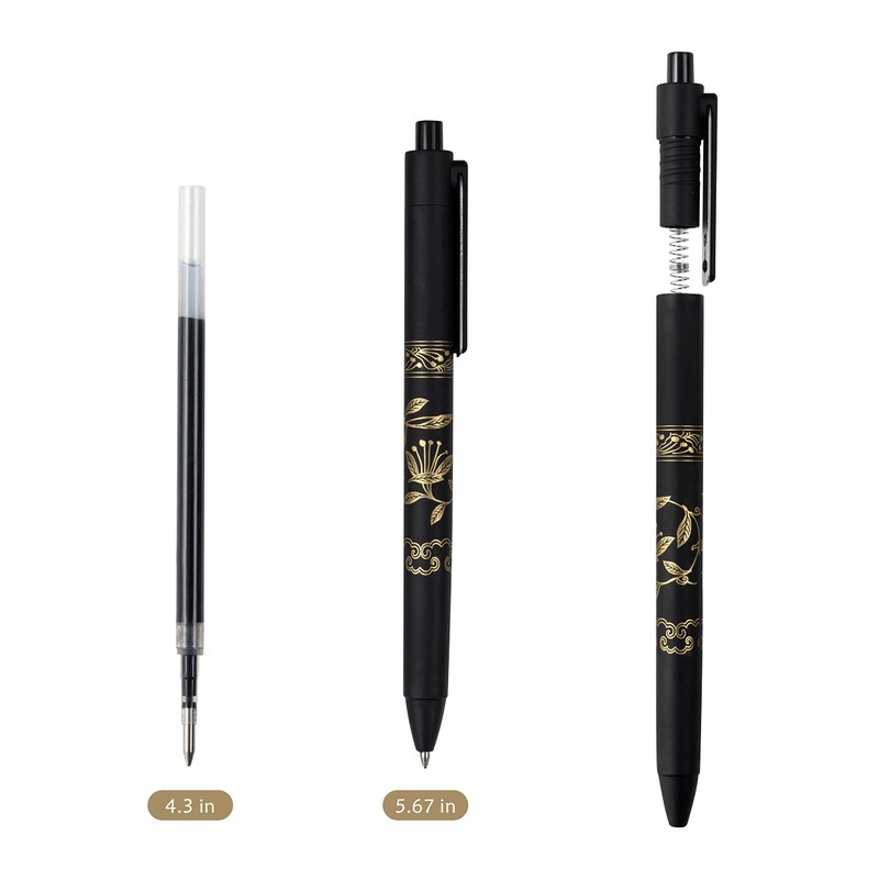 MiSiBao 0.7mm Black Ink Gel Pens Refillable & Retractable Gel