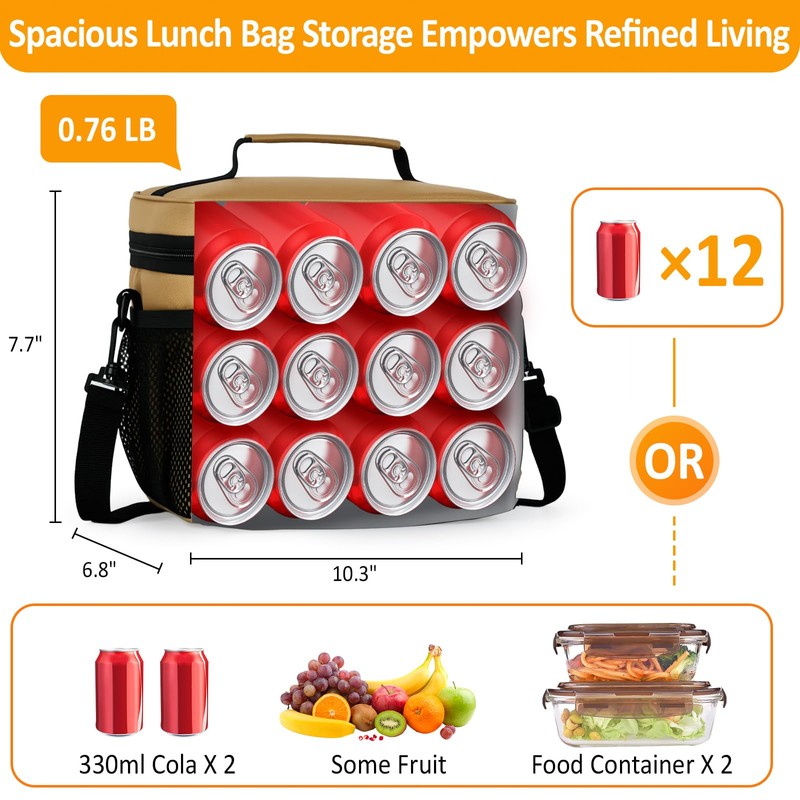 Vankor Insulated Lunch Bag for Men Women, Reusable Lunch Box