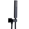 ENGA Square Matte Black Solid Brass Eco-Performance Hand Held Shower