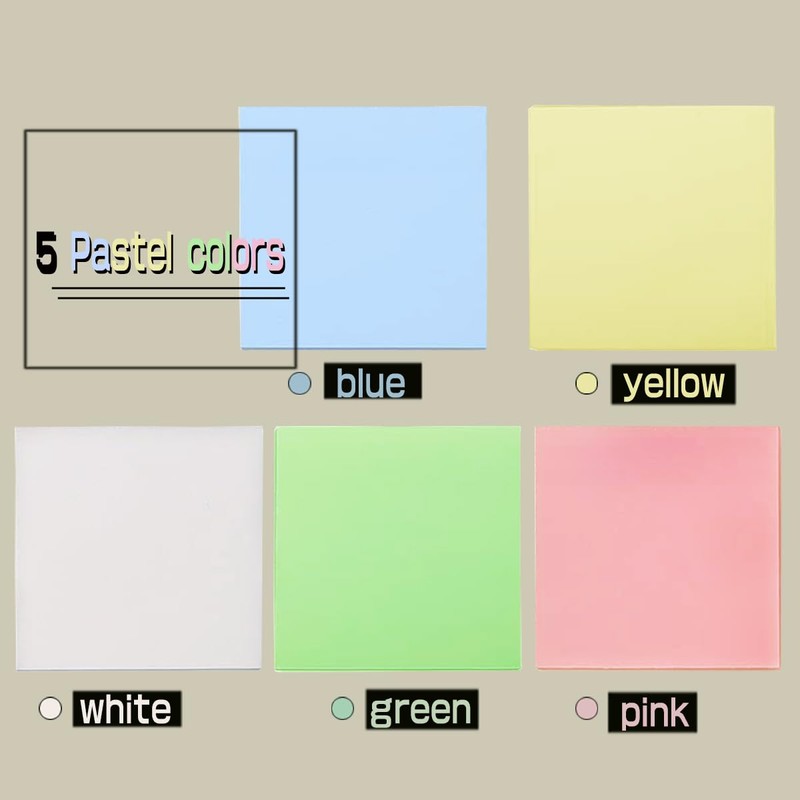 10 packs * 100 sheets (Choose from 5 colors) 75x75mm