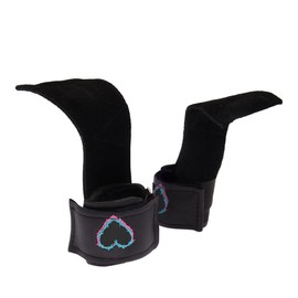 IRONKING Strap Callera de Piel, Gym Crossfit Muñequera Mujer Corazón Negro