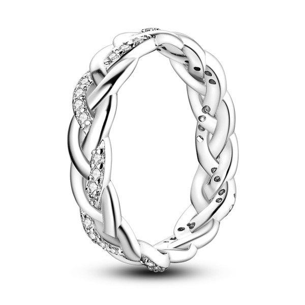 NARMO 925 Sterling Silver Ring for Women Twisted Infinity Knot