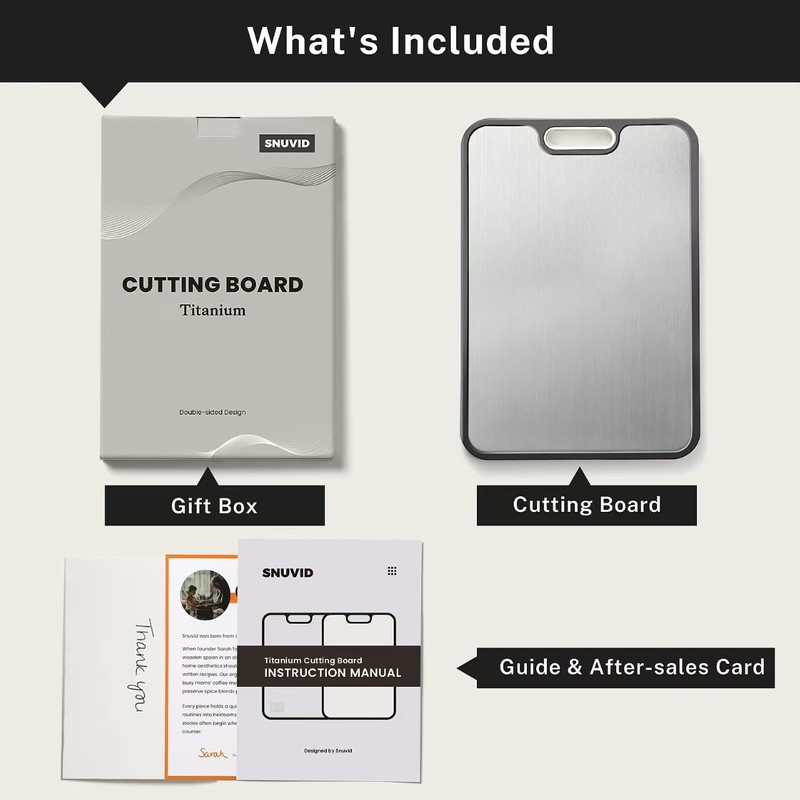 Snuvid Titanium Cutting Board, Double Sided Cutting Boards for kitchen,