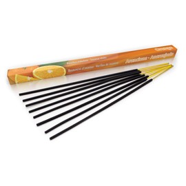 Premium Orange Incense Sticks: Naturally Traditional from India in Fair Production, 8 Sticks Each 45 Minutes For Garden, Camping & Beach