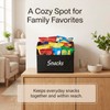 Snack Organizer for Countertop, Large Fabric Snack Basket with Side