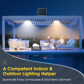 SunBonar Solar Ceiling Lights Indoor Outdoor 2 Pack, Dimmable Daytime 3000K/4000K/6000K Solar Shed Lights with ON/Off Switch & Remote, Waterproof Barn Lights for Home Porch Chicken Coop