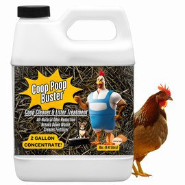 Coop Poop Buster – Chicken Coop Cleaner | 2-Gallon Mix | Natural Coop Refresher for Chickens | Safe & Effective Cleaning | Spray for Coops & Nesting, Chicks, Ducks, | 16 oz Concentrate. 2,000+ Sq Ft