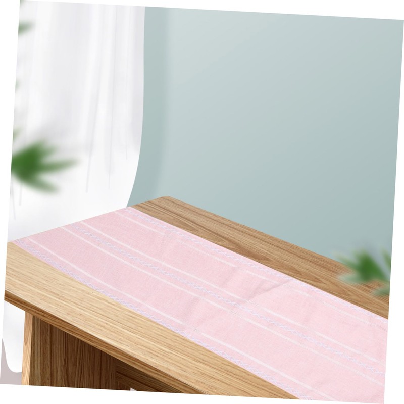 NOLITOY Rustic Pink Table Runner with Tassels Woven Decorative Table