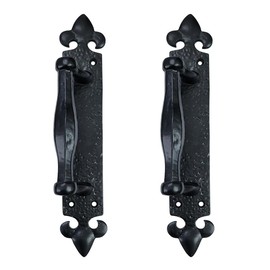 Adonai Hardware "Achaz Aluminium Door Pull with Back Plate (2, Black Powder Coated)