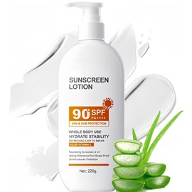 High Spf Sunscreen-Large Capacity Spf 90 Sun Screen Protector for Face & Whole Body-Outdoor Travel Size Sport 90 Spf Sunscreen Moisturizer, 220G