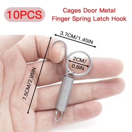 Cheerock 10pcs Spring Latch Hook for Cat Bird Cage, Pet Cage Door Spring Latch Lock, Rabbit Cages Door Spring Latch Hook, Pet Cage Door Fixing Compatible with Large Bird Parrot Cat