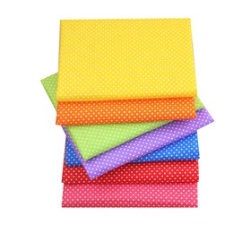 CraftsFabrics 7pcs/ Lot (16'' x 20'') Polka Dot Fat Quarters Bundle 100% Cotton Precut Craft Fabric Squares for DIY Sewing, Quilting, Scrapbooking, Patchwork, Baby Clothing