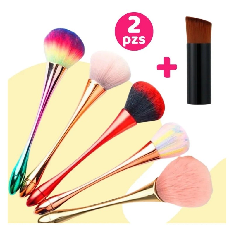 Brochas Para Maquillaje Rubor Polvo + Mini Brocha Diagonal F