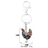 WEVENI Enamel Alloy Rhinestone Chicken Keyring Hen Key Chain Bag