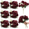 Wavwavw 6 Pcs Artificial Peony Silk Florals Fake Mix Silk