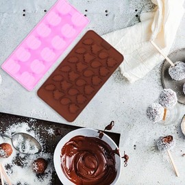 2Pcs Brown Silicone Gummy Molds Maple Leaf Mold for Chocolate 96 Cavity Non-Stick Hard Tack Candy Molds for Fondant Biscuits Cookie Jelly Wax Melts,Candy Making Supplies