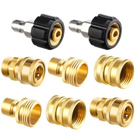 Twinkle Star Pressure Washer Adapter Set, Quick Disconnect Kit, M22 14 mm Quick Connect Swivel to 3/8'' Quick Connect Fittings, 3/4" to Quick Release