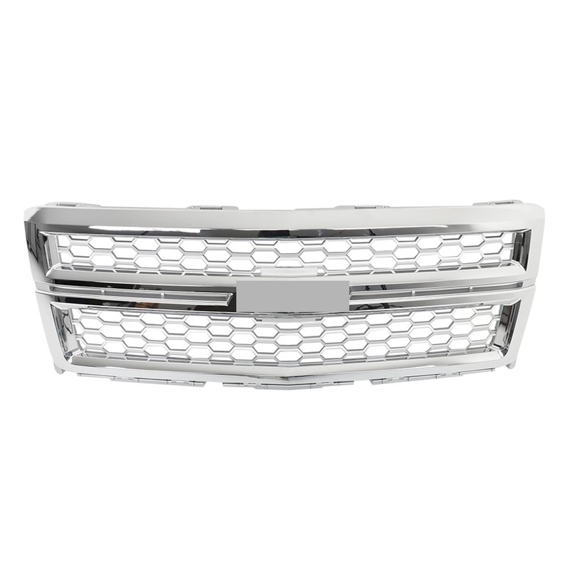 TJHSM Front Grille Bumper Honeycomb Chrome Silver Grill Replacement for