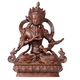 AksharaPadma Small Buddha Statue Indoor, Handmade Pure Copper Buddha Statues for Home Decor, Vintage Office Bedroom Shelf Decor Entryway (Vajrasattva)