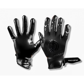 MASSOV ALLSZN All Season All Weather Men's Football Receiver Gloves - Superior Grip Even When Wet - Essential Football Gear for Men (Night Black, Large)