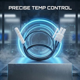 W11438736 Refrigerator Thermistor, 10KΩ NTC Sensor Fit for Whirlpool Maytag KitchenAid Kenmore 106, Compatible with W11333455 W11207778 WPW11438736, 12 Inch 2-Pin Frost-Free