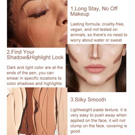 Contouring Stick, Highlighter Pen, Contour Pen Highlighter, Highlighter Stick, Contour Pen, Concealer Contour, Contour Pens Make Up, Contour Pen, Double Head Make Up Tool, Contour Pen