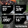 Rotatech 16" 40cm Chainsaw Chain 3/8" LP Pitch, 0.50" Gauge,