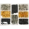 500 Safety Pins Assortment, Black, Gold & Silbefarben 19-28 38