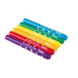 Jovi MY FIRST Felt Tip Pens 36 Pack Super Washable Kids Wide Tip Rounded 6 Colors (1236)
