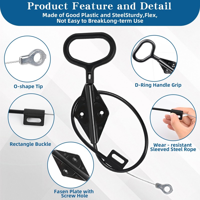 XwaYexa Recliner Pull Handle Replacement D-Ring Release Cable for Lazy