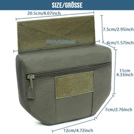 MUCHER Tactical Bag Tactical Drop Pouch for Chest Rig, Underbelly Carry Bag for Equipment Utility Tool Dangler Organiser Pouch for JPC CPC AVS (Green)