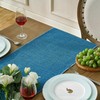 Table Runner Washable Blue 30 x 180 cm Linen Rustic