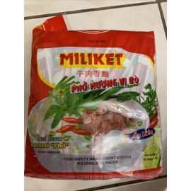 Miliket-Colusa Vietnam Instant Rice Noodles-Beef Flavor Instant Pho (Pack Of 10)