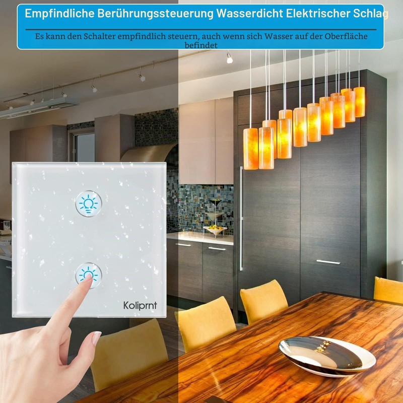 HEUXGIR Smart Light Switch, 2.4GHz WiFi Touch Light Switch, with
