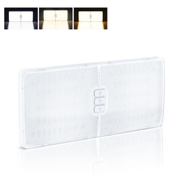 Kriogor Car Ceiling Light 12 V with Switch, 11 W 1800 LM Motorhome Light 12 V, 3 Light Modes, 4 Brightness Dimmable Car Interior Lighting for Camper, Van, Truck, Boat, 3000-6000 K, Universal