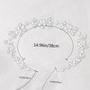 Pearl Crystal Bridal Hair Vine with Ribbon Ties, Silver Wedding