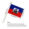 TSMD Haiti Stick Flag Haitian Small Mini Hand Held Flags,5x8