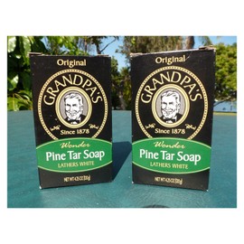 New Grandpa's Pine Tar Soap 4.25 oz. Bar. 2- Bars"Original"