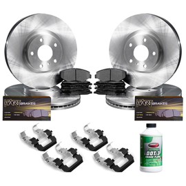 Hart Brakes Front Rear Brakes and Rotors Kit |Front Rear Brake Pads| Brake Rotors and Pads| Semi Metallic Brake Pads and Rotors| Hardware Kit - RBBC.74011.43