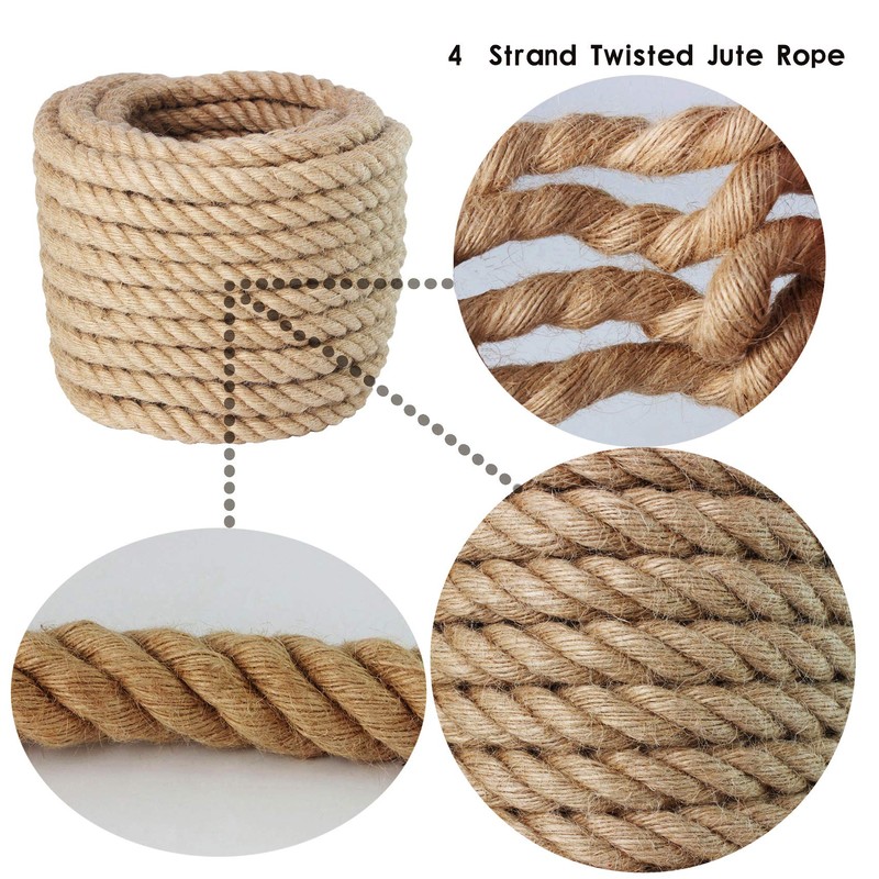 Manila Rope 3/4 Inch x 50 Feet, Twisted Manila Rope