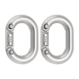 LT Easiyl 2 Pezzi 6mm In Acciaio Inossidabile 316 Maglie Di Catena Di Collegamento Divise Connettore Di Collegamento A Catena Per Carichi Pesanti Per Collegamento A Catena 22x12mm Argento